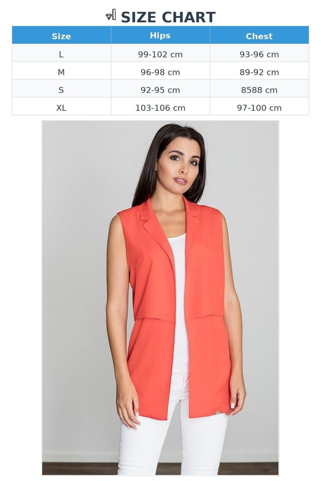 Love Lace Love Lace Women's Lightweight Long Collar Vest Loose Fit in Red - 3