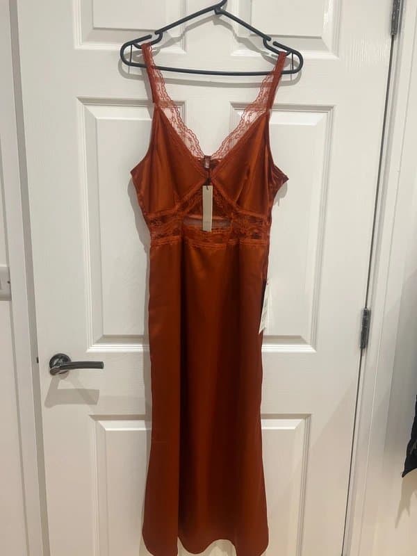 Never Fully Dressed Gorgeous Rust Colour Mimi Dress Size 12 Petite