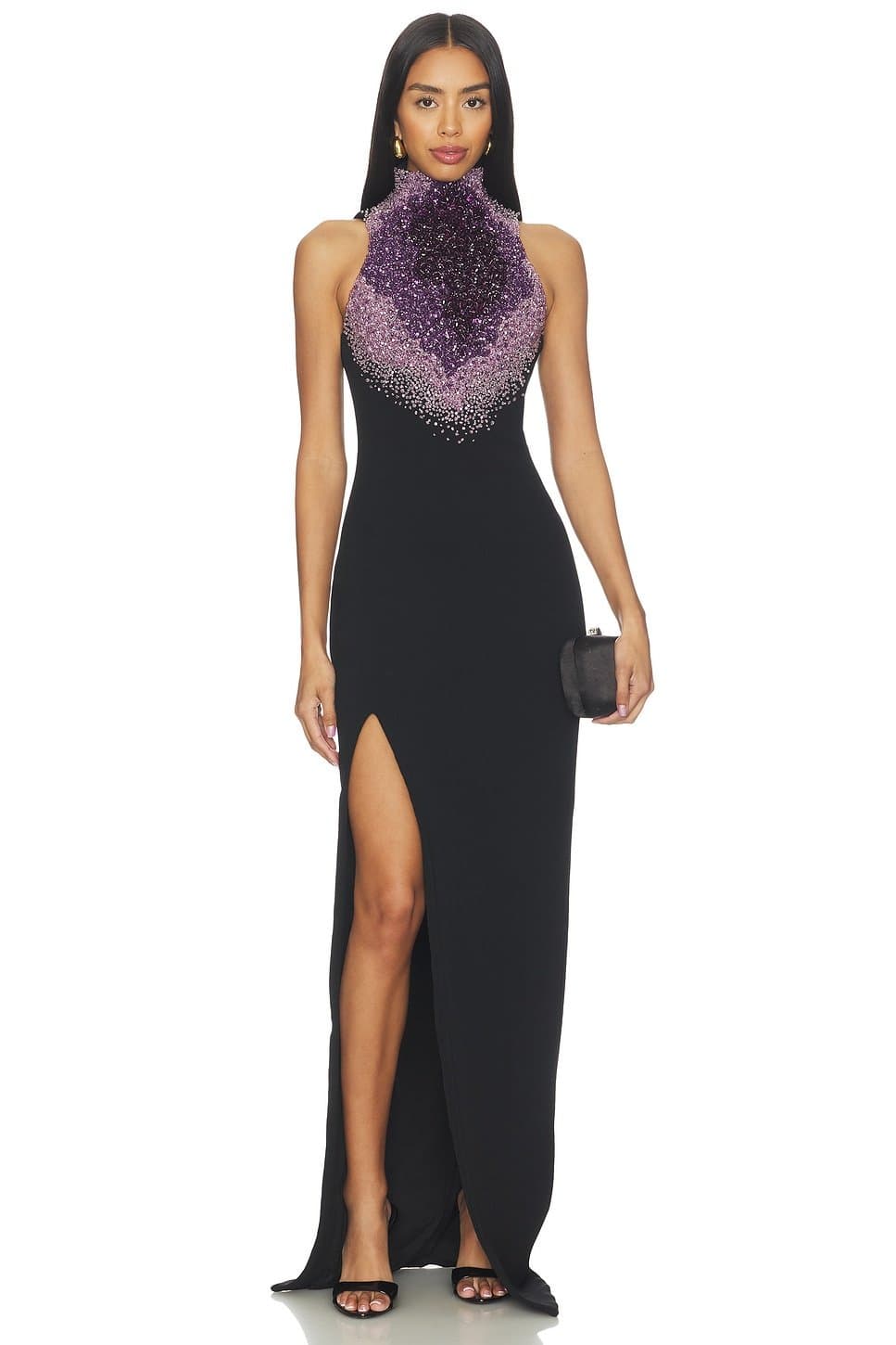 revolve Revolve Amethyst Pearl Embroidered Dress by Balmain