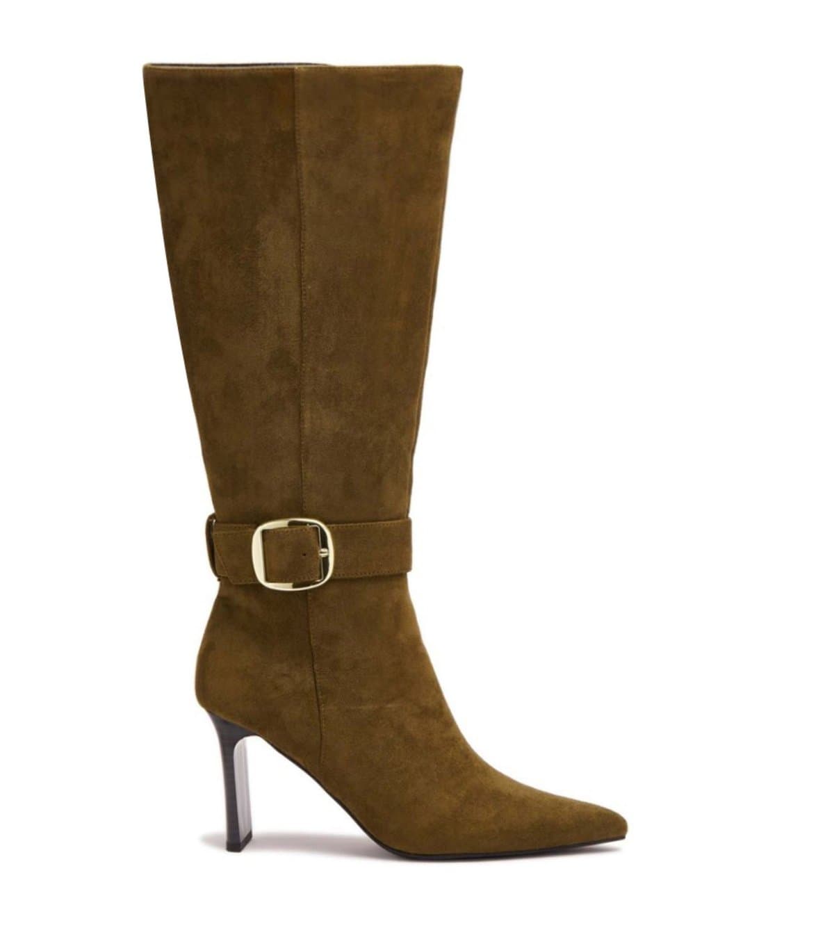 London Rebel London Rebel Khaki Faux Suede Knee High Boots