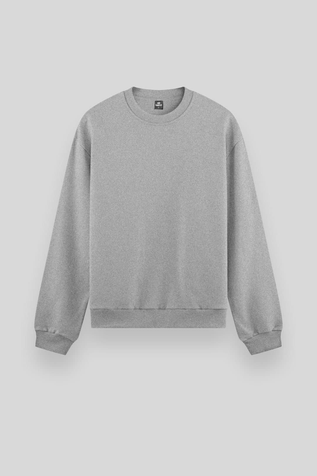 Tommy Life Tommy Life Men's Plain Crew Neck Sweatshirt In Light Grey