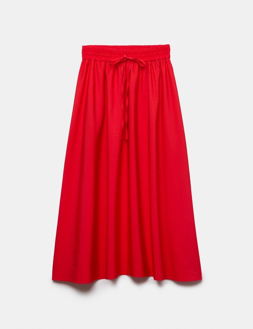 Marks & Spencer M&S Tie Front Midi A-Line Skirt Chilli