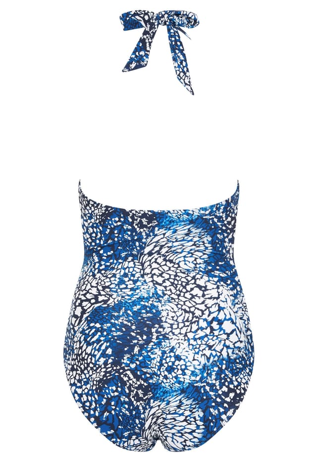 Star By Julien Macdonald Star by Julien Macdonald Women's Abstract Animal Halter Neck Swimsuit in Blue - 3