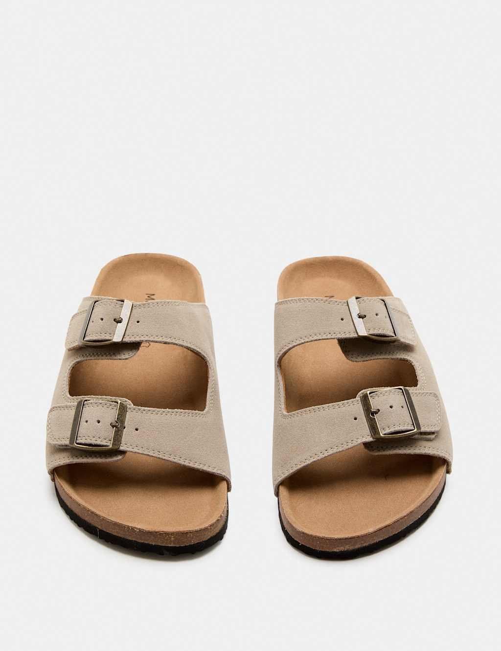 Marks & Spencer M&S Suede Slip-On Corkbed Sandals Sand