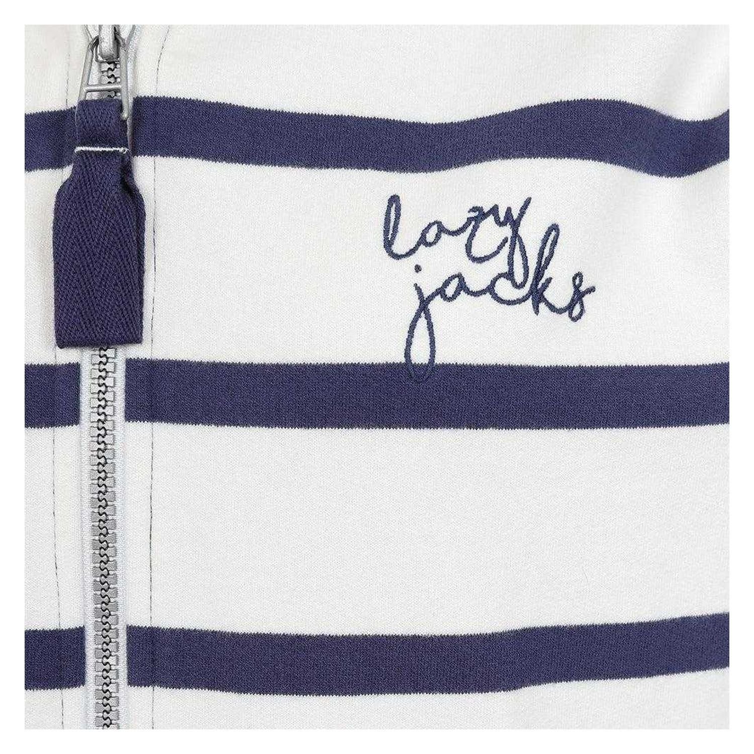 Lazy Jacks Lazy Jacks Women's Striped Full Zip Hoodie in Dark Blue - 3