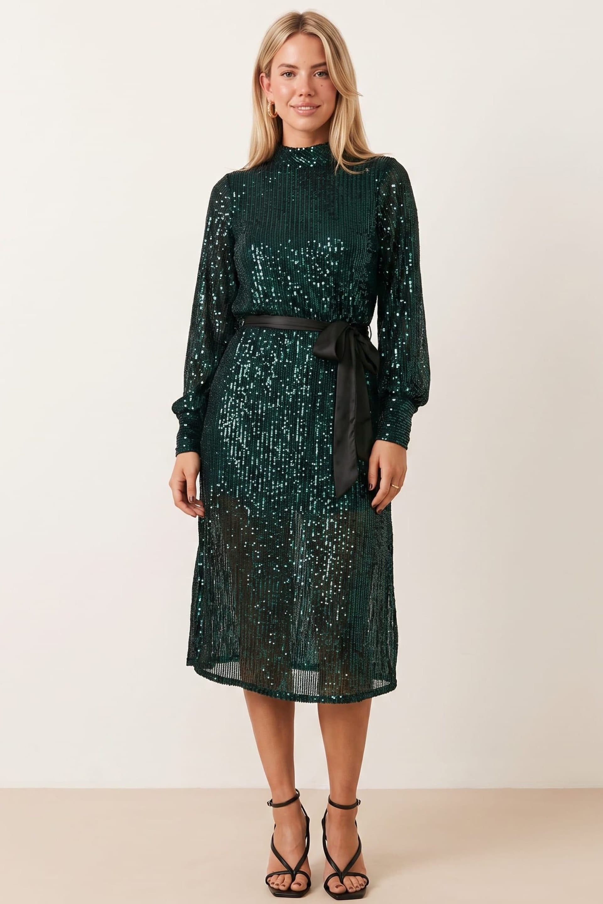 Style Cheat Style Cheat Women's Roxi Sequin Midi Dress / Emerald Green