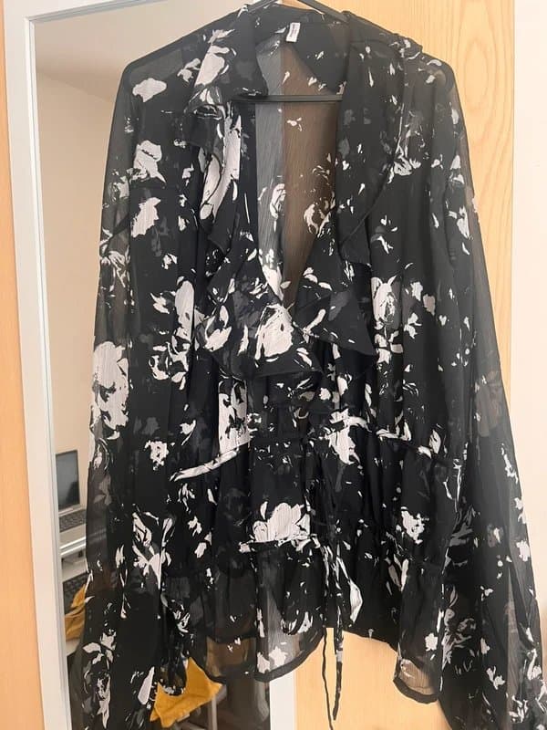 ASOS Design Ruffled front tie top