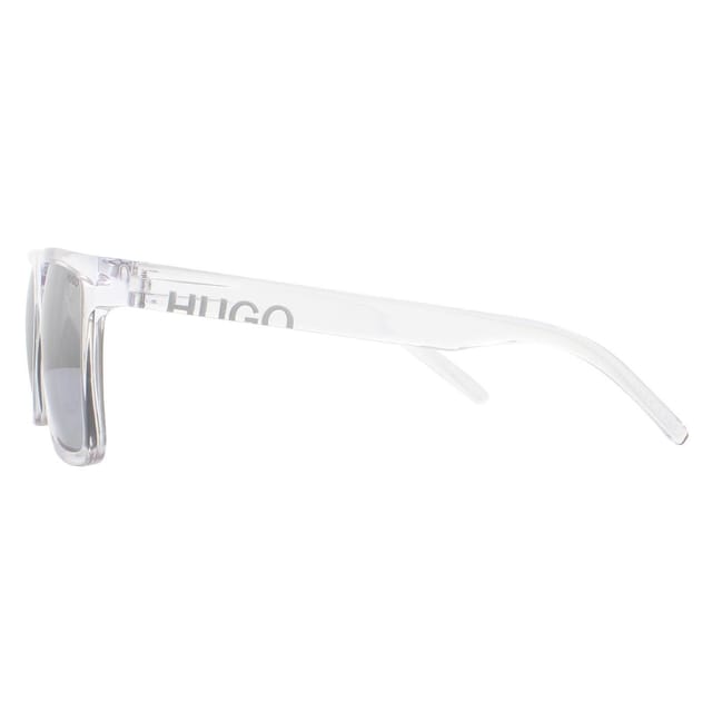 HUGO HUGO Men's Square Crystal Silver Mirror Sunglasses in Clear - 3
