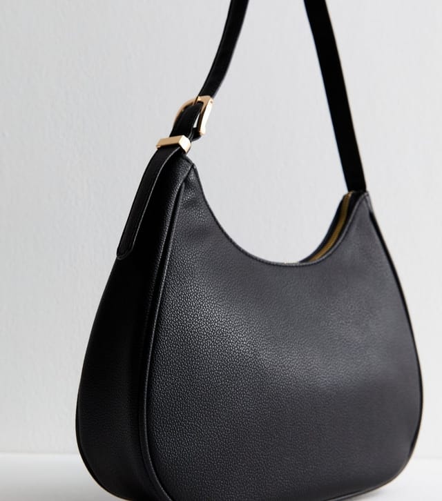 New Look Black Faux Leather Oversized Buckle Scooped Shoulder Bag New Look - 3