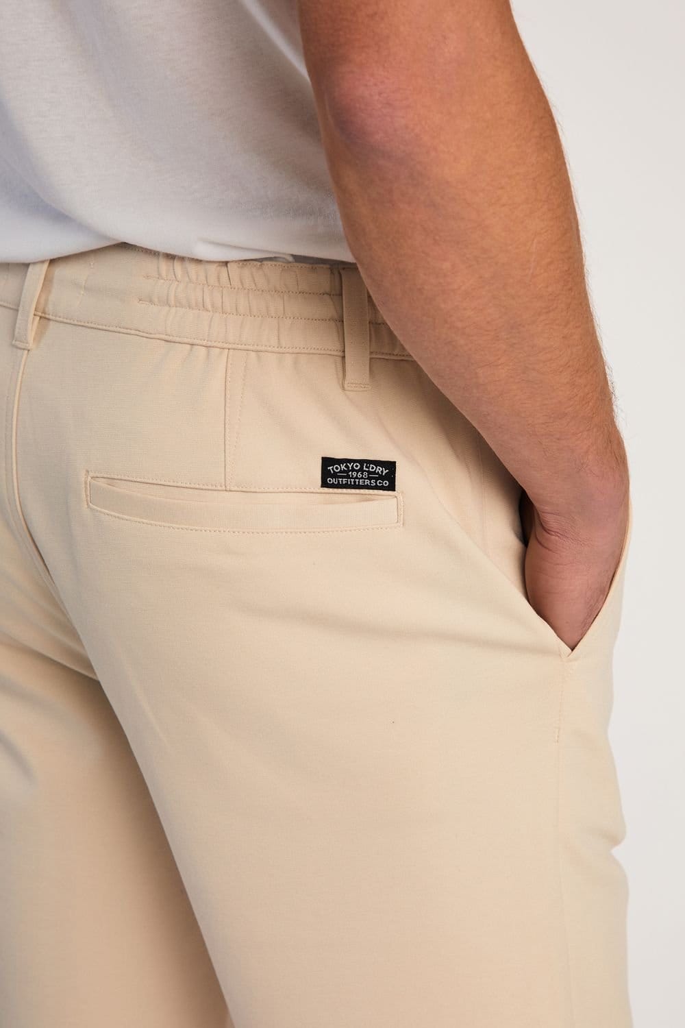 Tokyo Laundry Tokyo Laundry Men's Jersey Shorts with Drawstring in Natural - 4