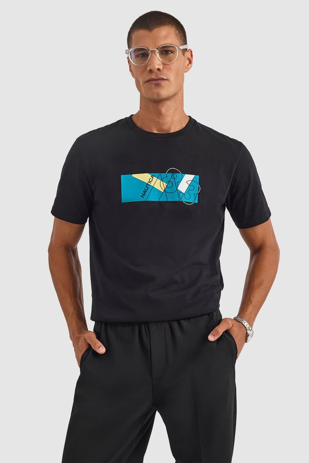 Nautica Nautica Men's Kaimana SS T-Shirt in Black