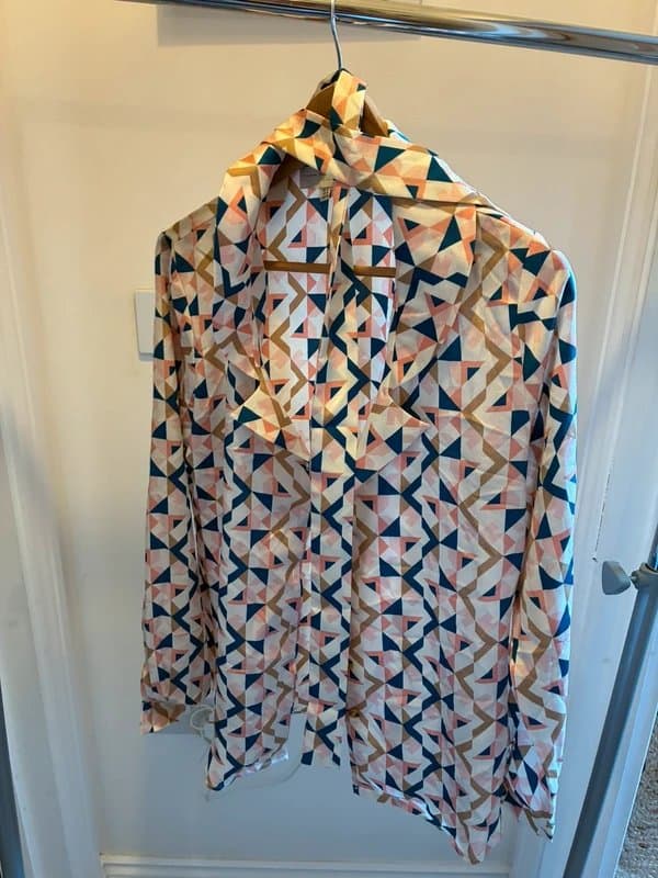 Never Fully Dressed Never fully dressed satin blouse and tie/ skinny scarf co ord