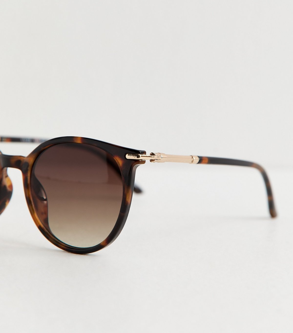 New Look Dark Brown Speckled Round Frame Sunglasses New Look - 3