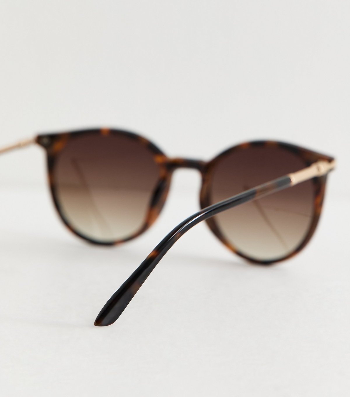 New Look Dark Brown Speckled Round Frame Sunglasses New Look - 4