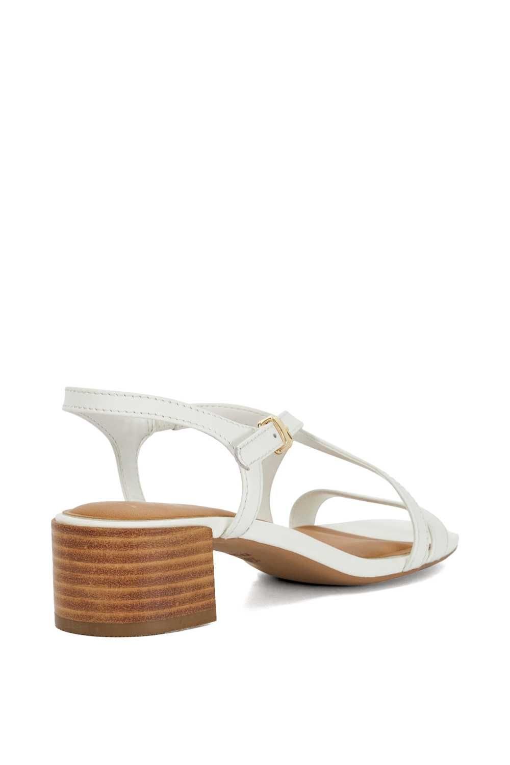 Dune London Dune London Women's Wide Fit 'Jordin' Leather Sandals in White - 3