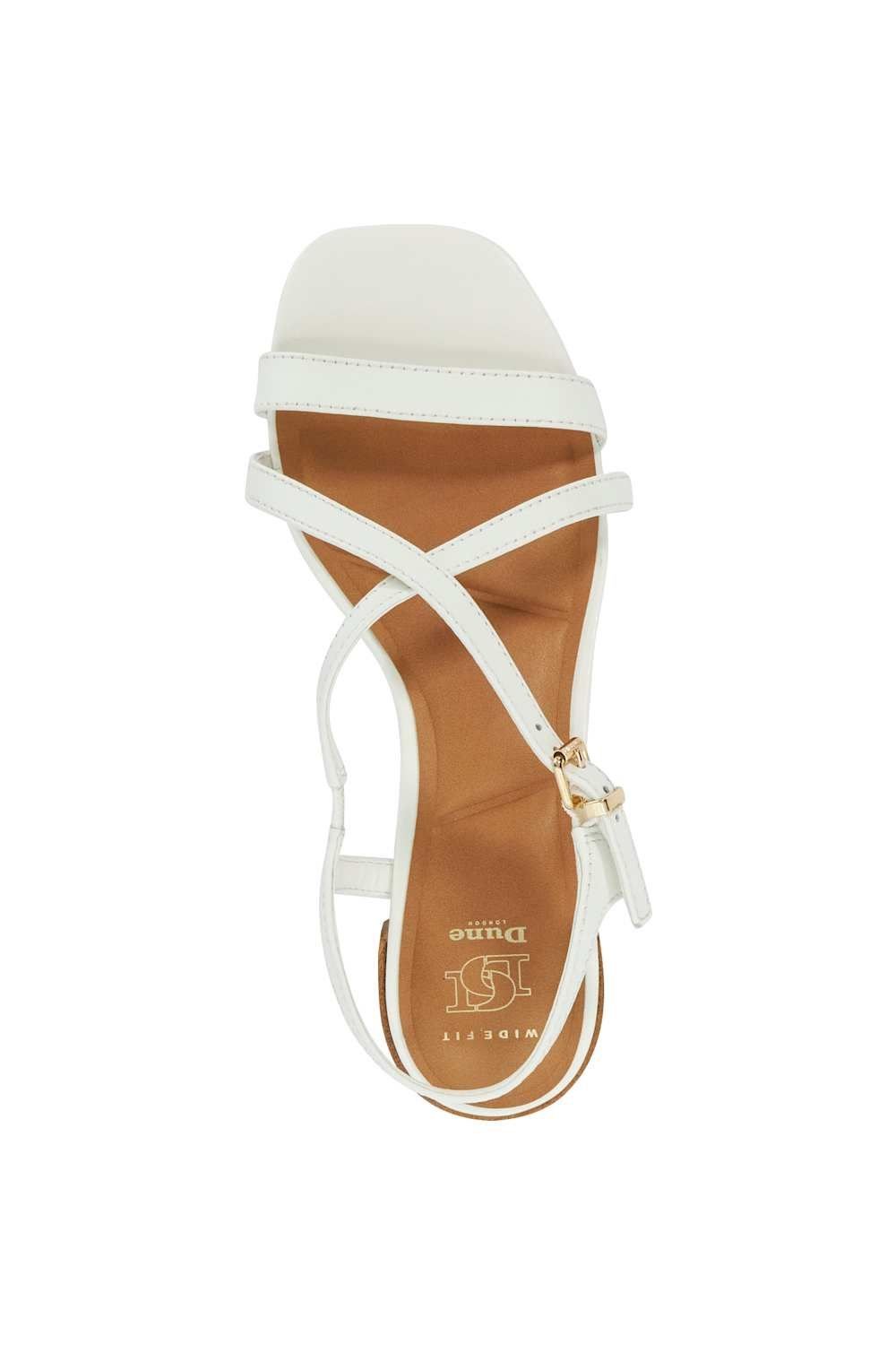 Dune London Dune London Women's Wide Fit 'Jordin' Leather Sandals in White - 4
