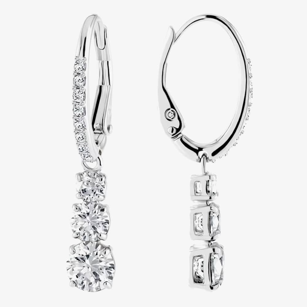 Swarovski Swarovski Women's Attract Trilogy Dropper Earrings 5416155 in Silver - 2
