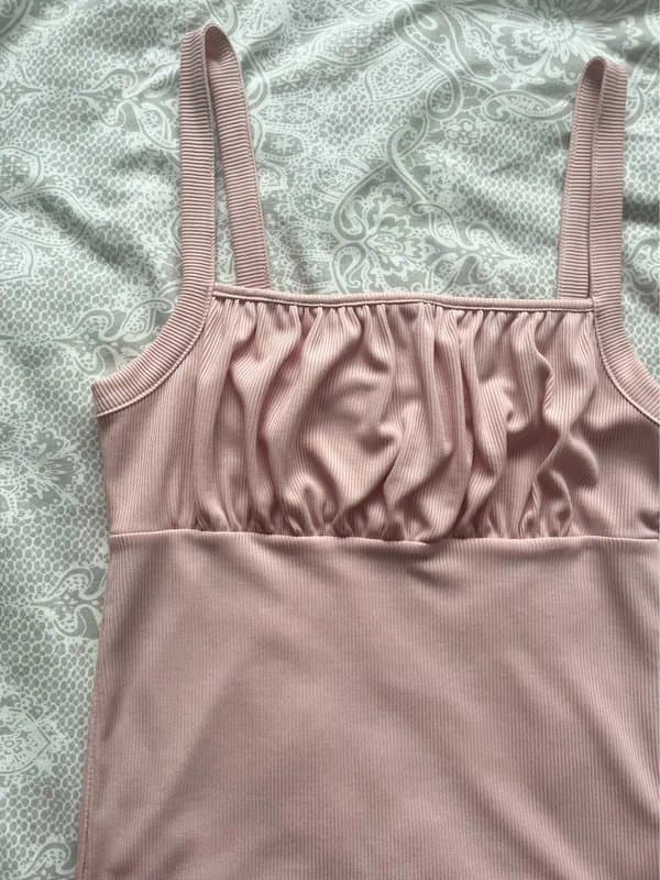 New Look Pink ribbed cami top