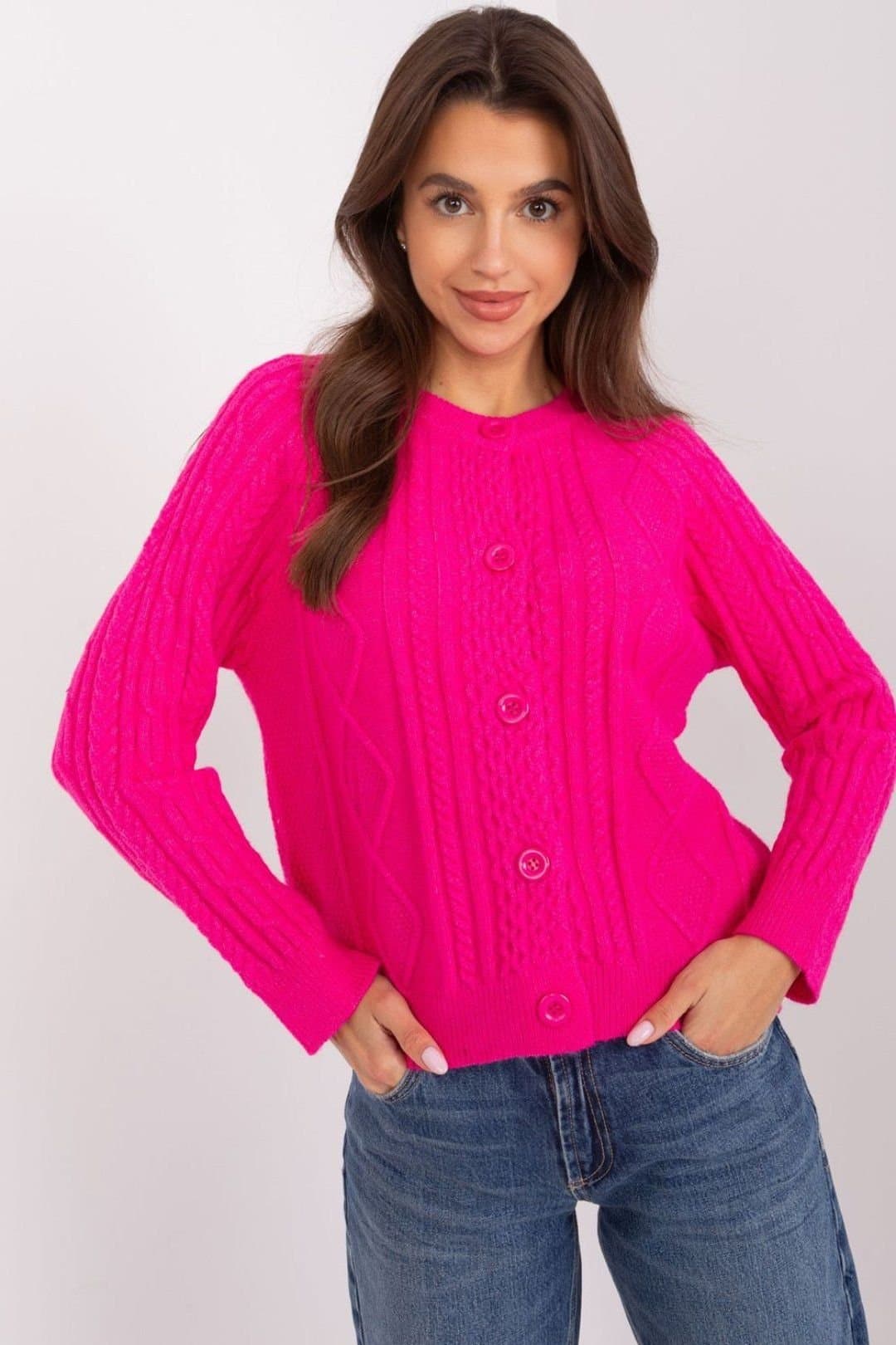 Love Lace Love Lace Women's Variegated Button Front Everyday Cardigan in Pink