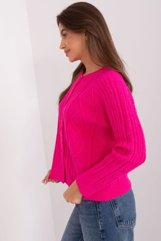 Love Lace Love Lace Women's Variegated Button Front Everyday Cardigan in Pink - 2