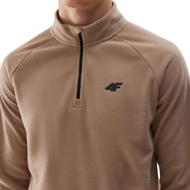 4F 4F Men's Fleece Thermoactive Sweatshirt in Beige - 3