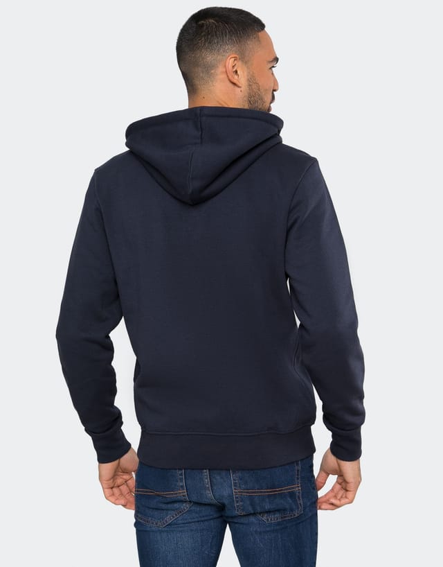 Threadbare Threadbare Men's Cotton Blend 'Tangerine' Zip Through Hoodie in Navy - 2
