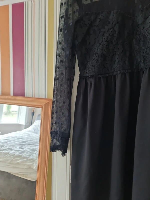 Zara Basic Zara basic high neck dress with sheer sleeves S