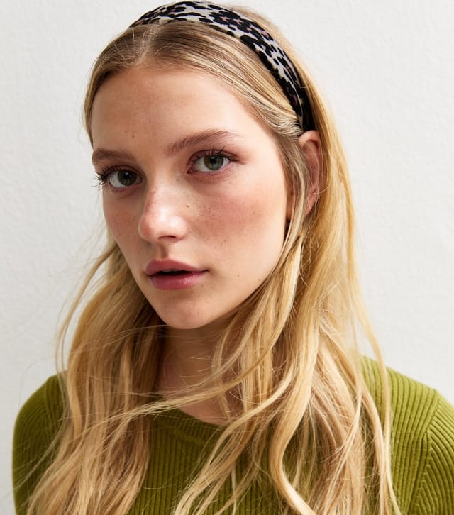 New Look Grey Leopard Print Satin Headband New Look - 2
