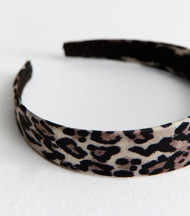 New Look Grey Leopard Print Satin Headband New Look - 3
