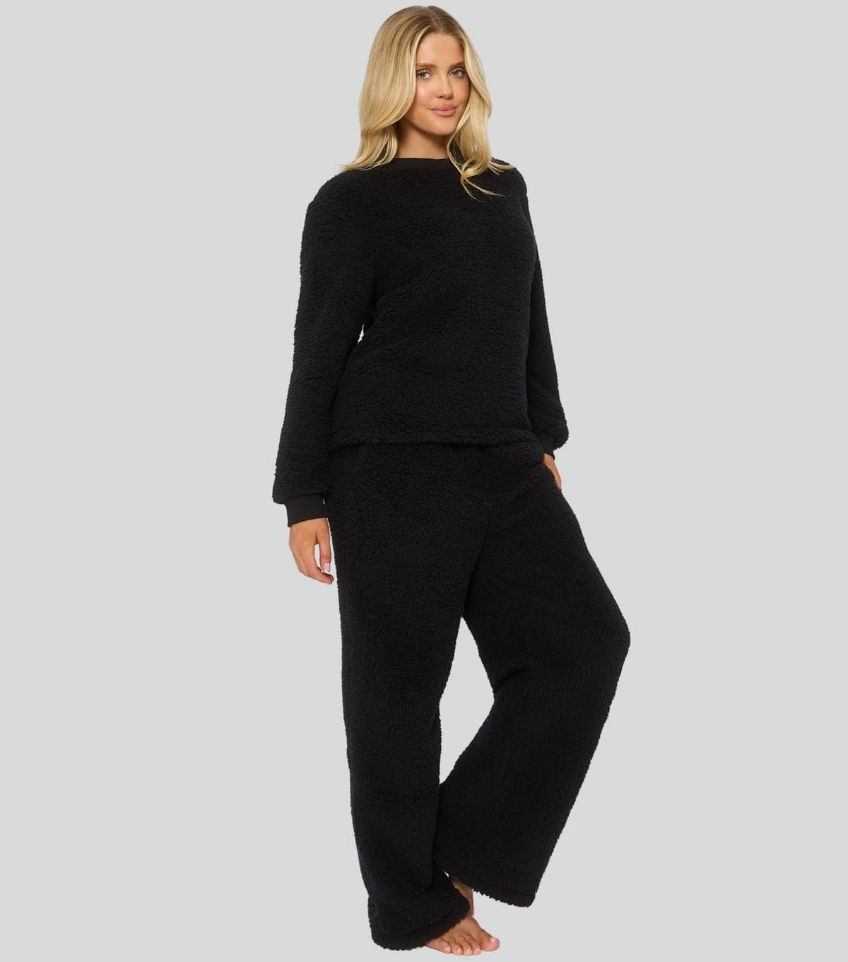 Loungeable Women's Black Borg Lounge Set Loungeable New Look - 4