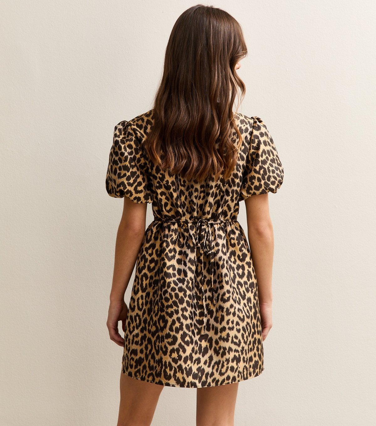 New Look Women's Petite Brown Leopard Print Jacquard Mini Dress New Look - 4