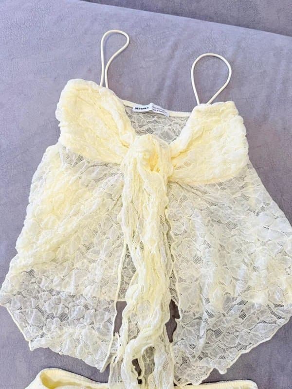 Bershka Bershka Yellow Lace Co-Ord