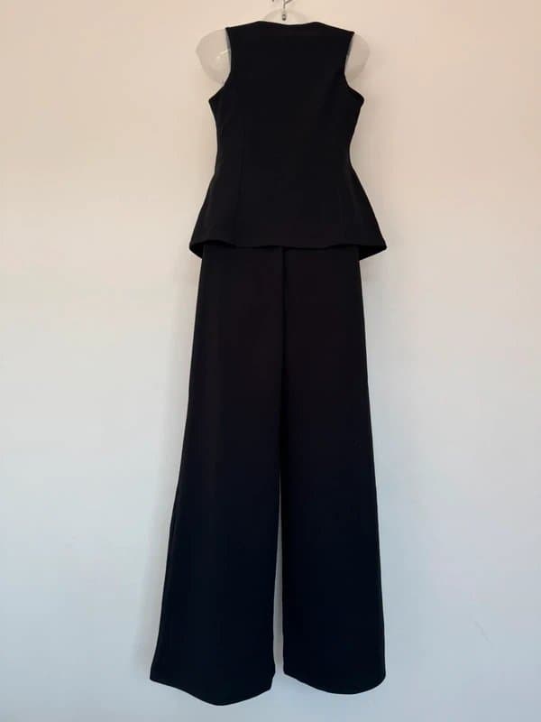 River Island * NEW * (with tags) River Island Black Double Breasted Waistcoat Jumpsuit- RRP £52 - S : UK 8/10