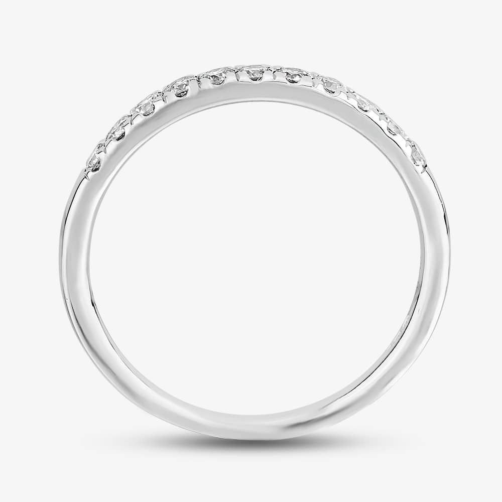 T.H.Baker T.H.Baker Women's 18ct White Gold 1.00ct Diamond Shouldered Cushion Cluster Ring in Silver - 3