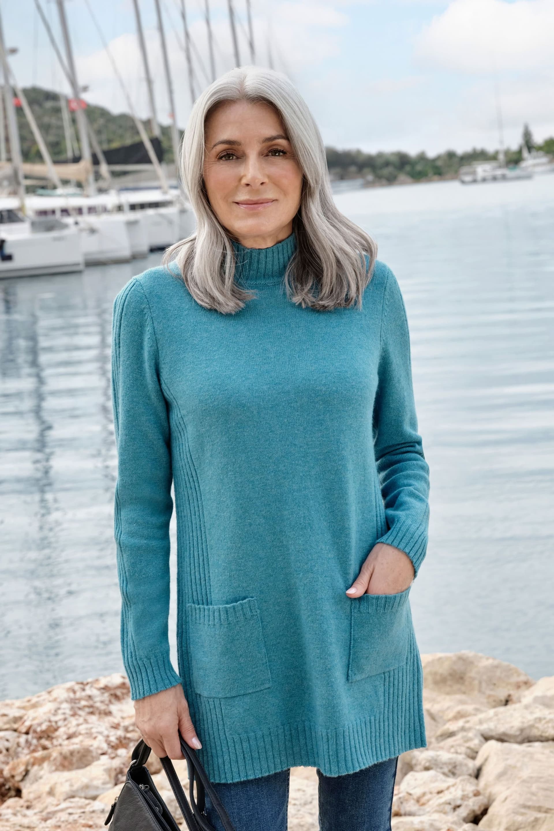 WoolOvers WoolOvers Women's Turtle Neck Tunic in Teal