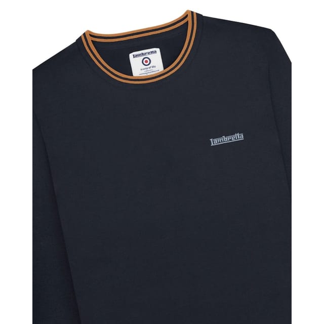 Lambretta Lambretta Men's Tipped Knitted Jumper in Navy - 3