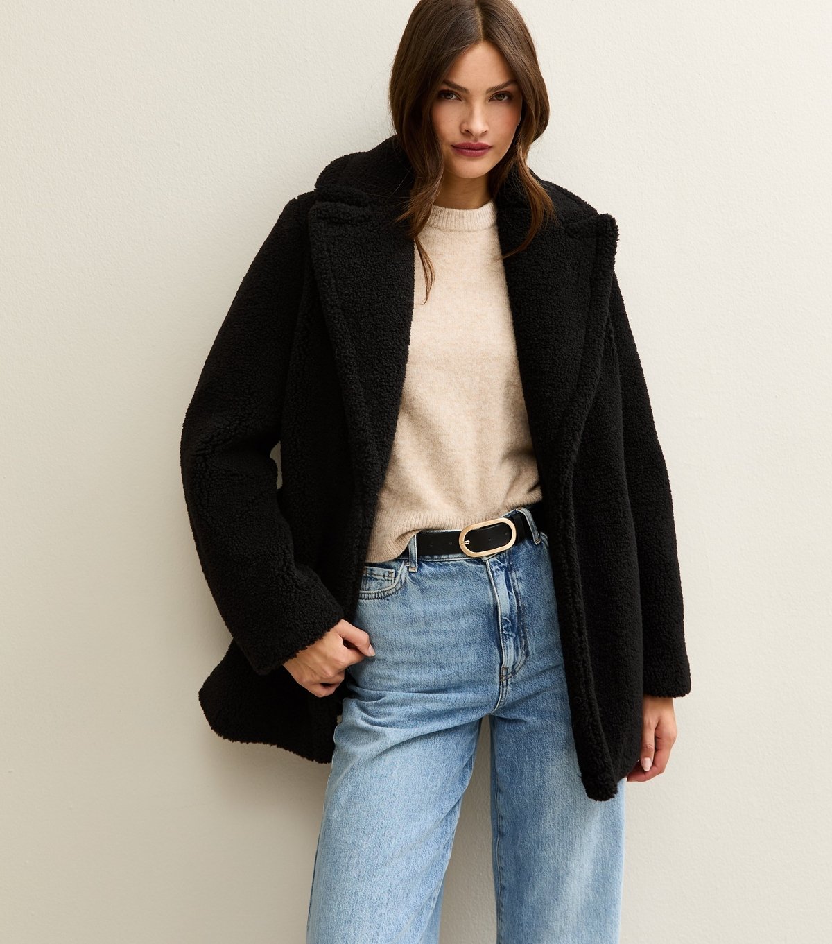 New Look Women's Tall Black Borg Coat New Look - 2