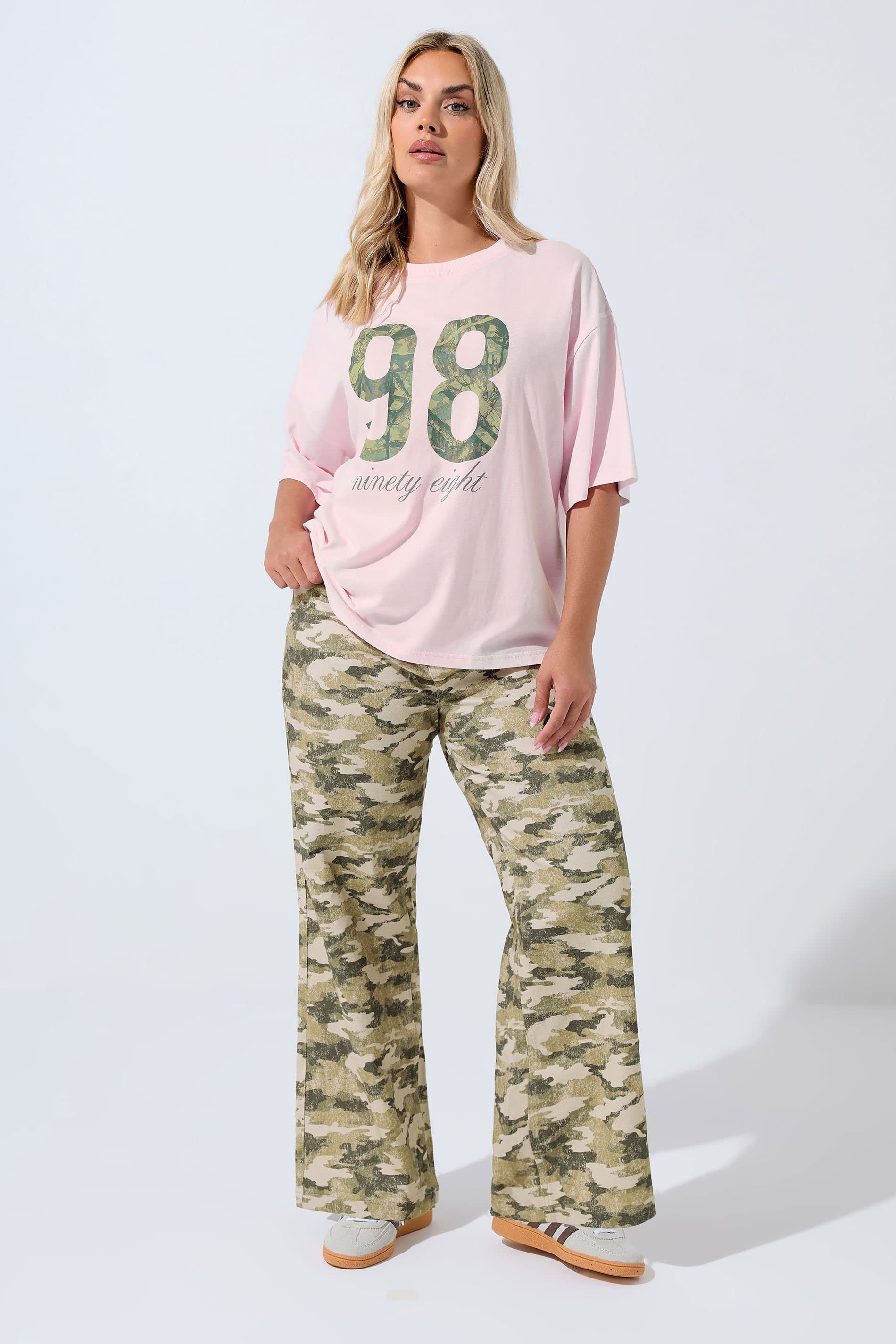 Limited Collection Plus Size Khaki Green Camo Wide Leg Jeans