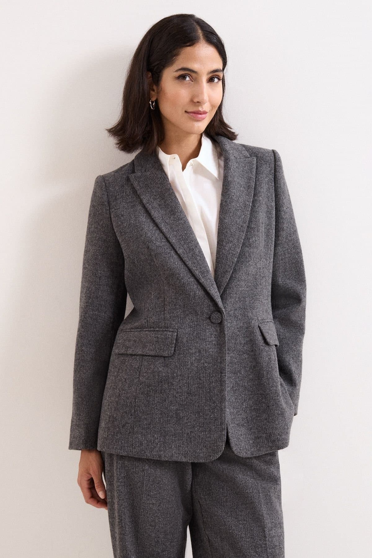 Phase Eight Phase Eight Mid Grey Wool-Blend Suit Jacket