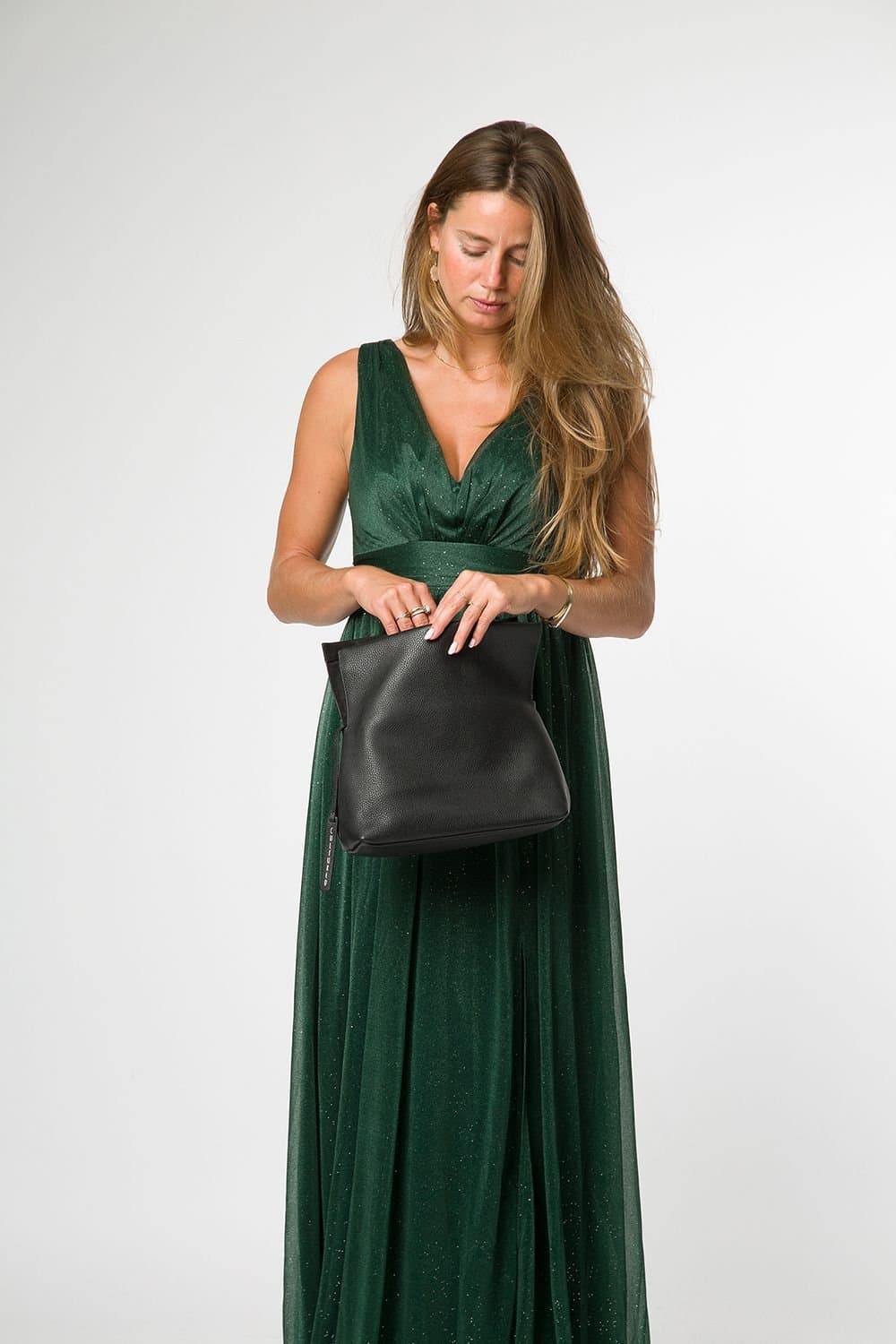 Cultured London Cultured London Black Leather Clutch Bag