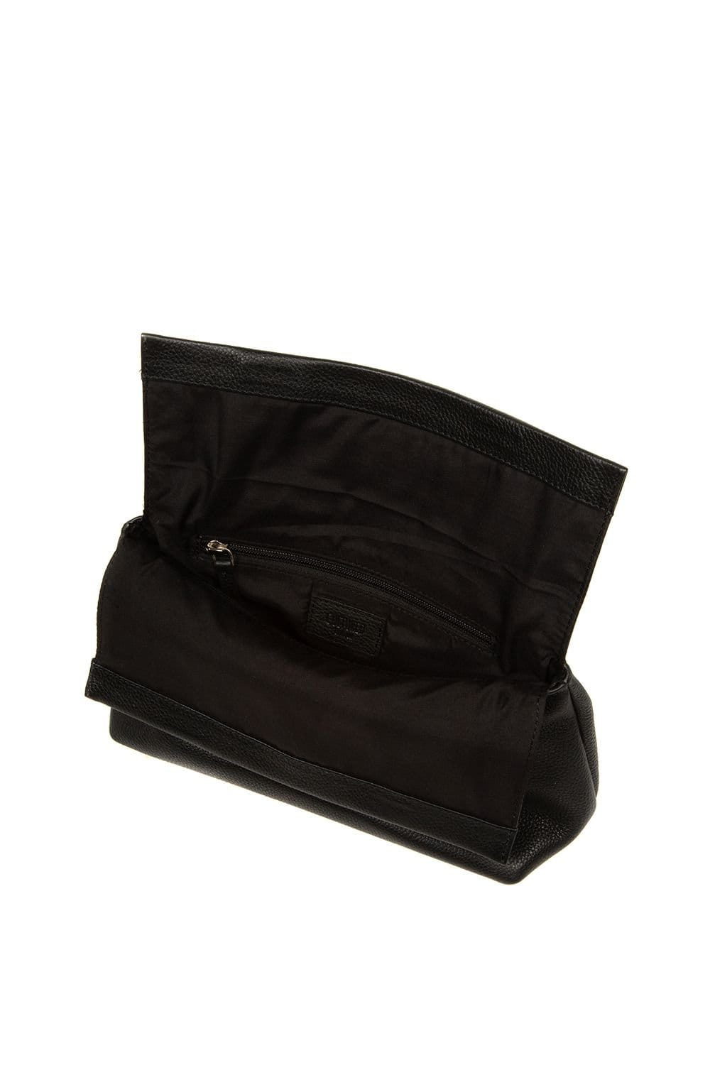 Cultured London Cultured London Women's 'Isabetta' Leather Clutch Bag in Black - 4