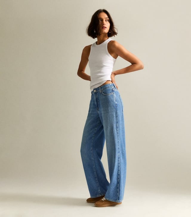 New Look Women's Blue Elasticated Waist Wide Leg Jeans New Look - 2