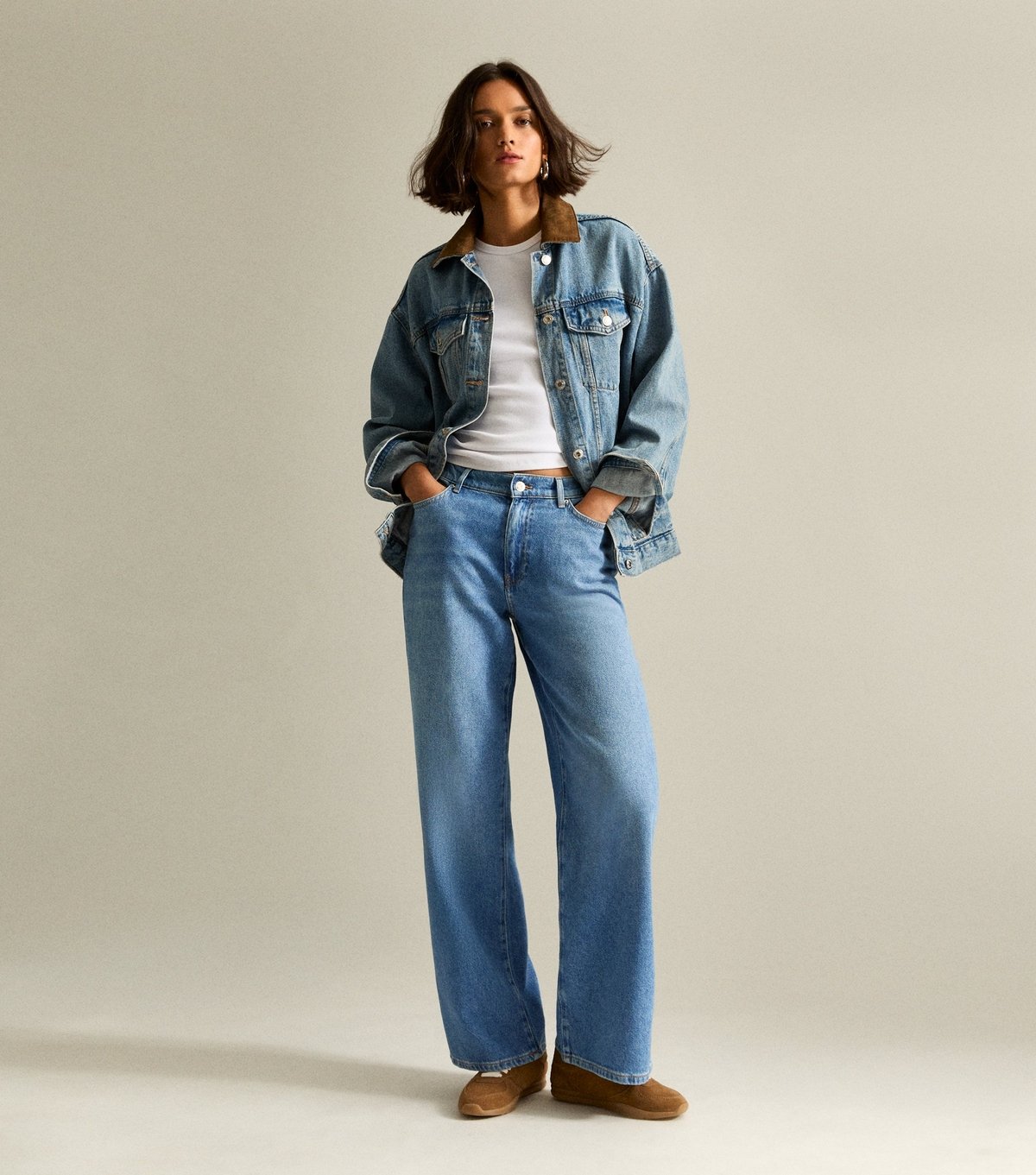 New Look Women's Blue Elasticated Waist Wide Leg Jeans New Look - 3