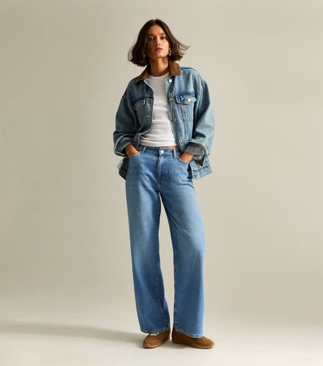 New Look Women's Blue Elasticated Waist Wide Leg Jeans New Look - 3