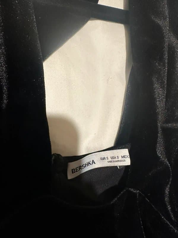 Bershka Bershka velvet black halter neck mini dress