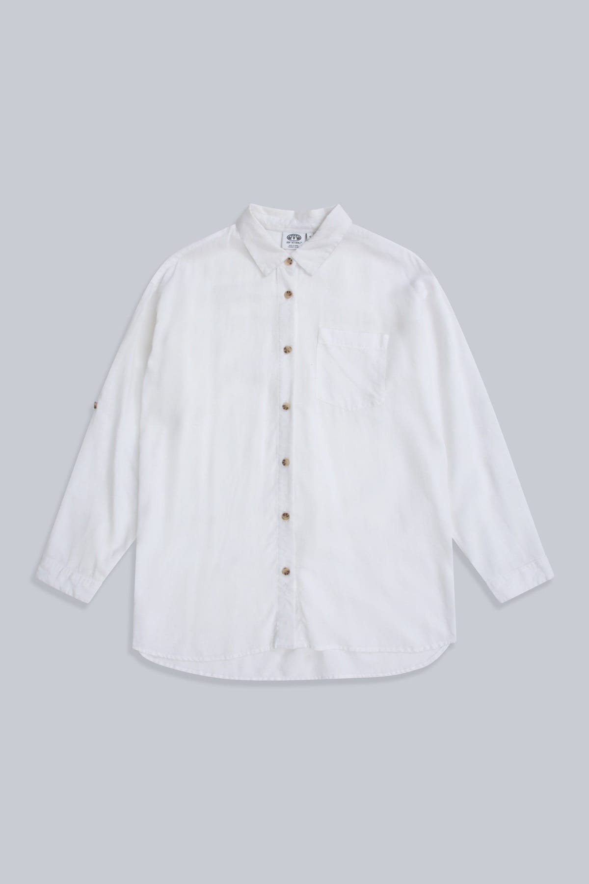 Animal Animal Women's 'Seya' Roll Up Sleeves Summer Beach Shirt in White - 1
