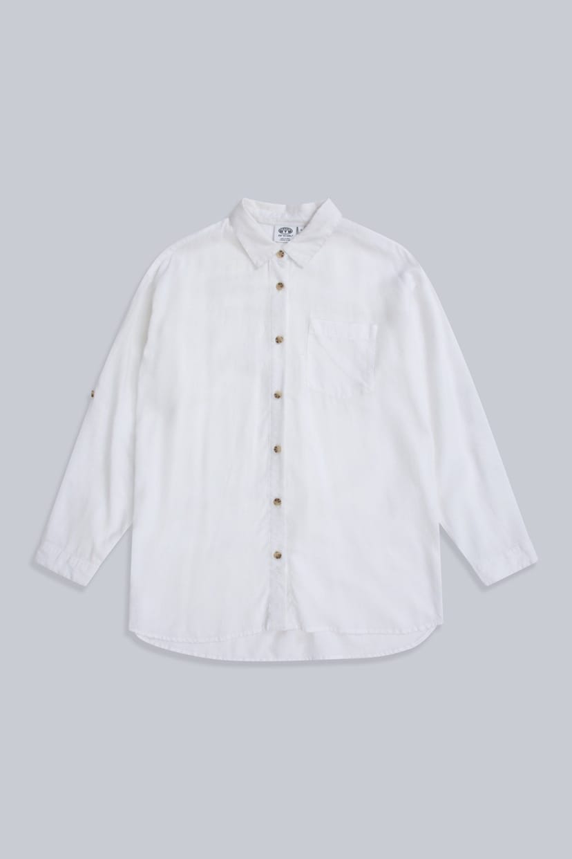 Animal Animal Women's 'Seya' Roll Up Sleeves Summer Beach Shirt in White - 1