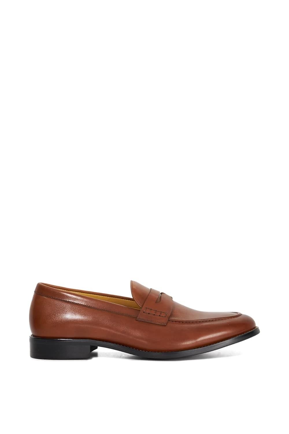 Dune London Dune London Men's Wide Fit 'Skylers' Leather Loafers in Brown