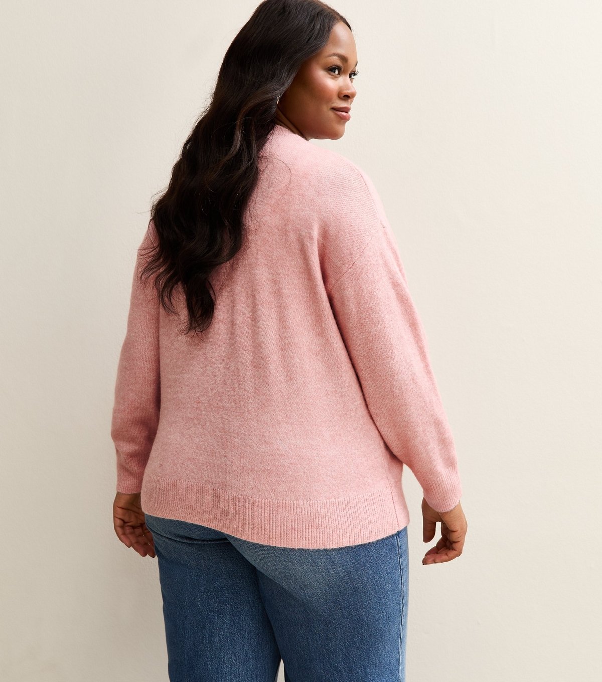 New Look Women's Plus Size Pink Christmas Pudding Embellished Jumper Curves New Look - 4