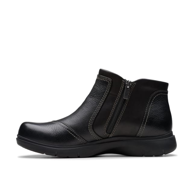 Clarks Clarks Women's Certina Joy Black Leather Ankle Boots - 2